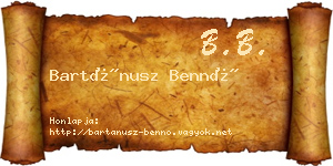 Bartánusz Bennó névjegykártya